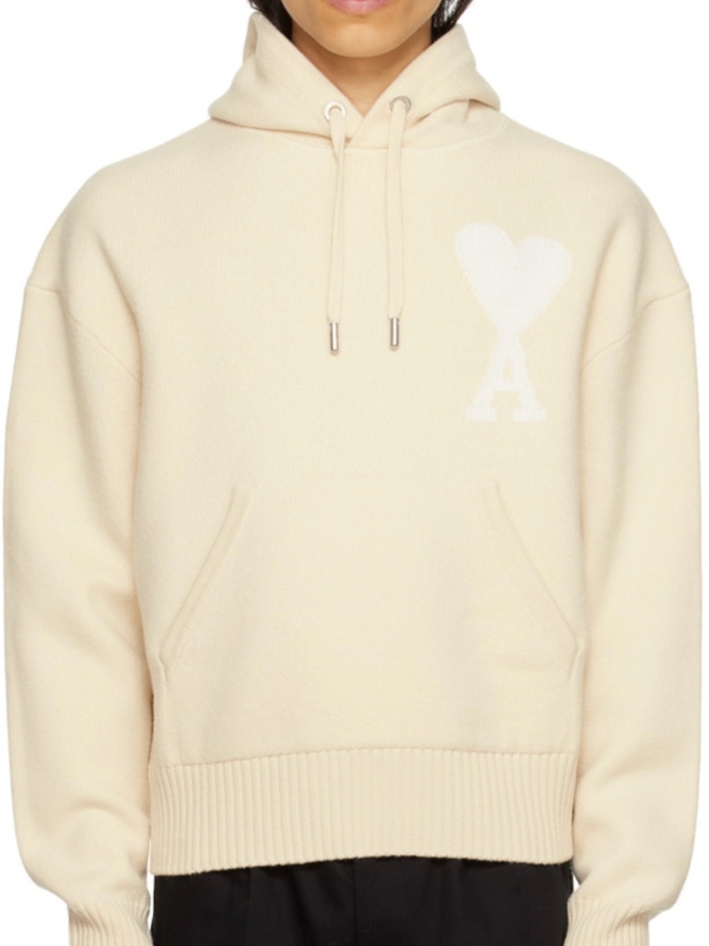 AMI Paris Ami de Coeur Logo Intarsia Knitted Hoodie